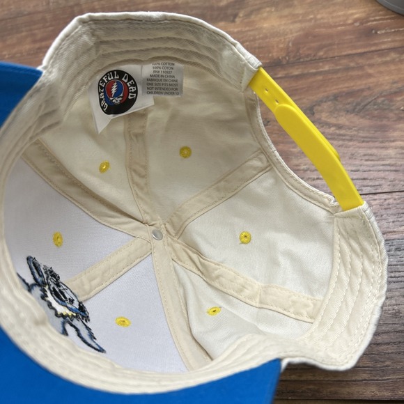 Grateful Dead Adjustable Embroidered Dancing Bear Blue White Baseball Hat Cap - Picture 8 of 9